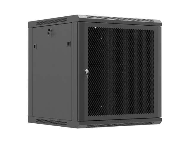 LANBERG SZAFA INSTALACYJNA RACK WISZĄCA 19" 12U 600X600 CZARNA DRZWI PERFOROWANE (FLAT PACK) — zdjęcie 1 z 8