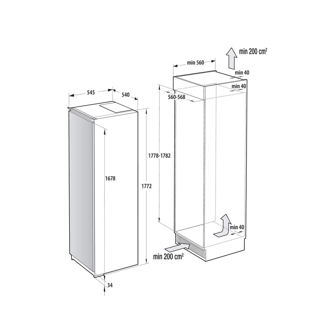 Chłodziarka lodówka do zabudowy GORENJE RI517E41WF