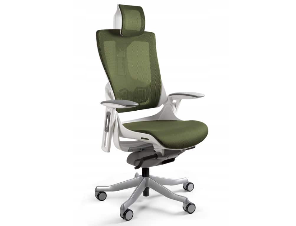 Fotel biurowy Wau 2 NW46 siatka olive/biały — zdjęcie 1 z 5