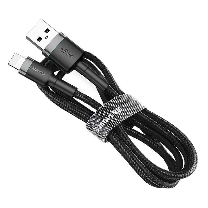 Kabel Baseus CALKLF-CG1 (Lightning M - USB 2.0 M; 2m; kolor szaro-czarny) — zdjęcie 1 z 3