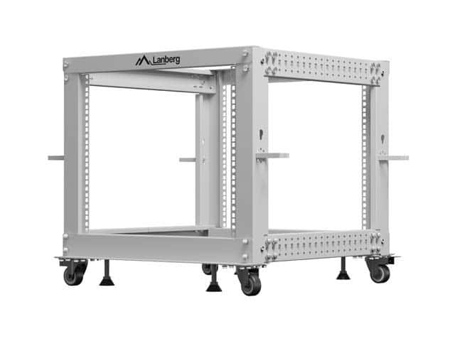 LANBERG OPEN RACK 19" 9U 600X600-1100 REGULOWANY SZARY — zdjęcie 1 z 7