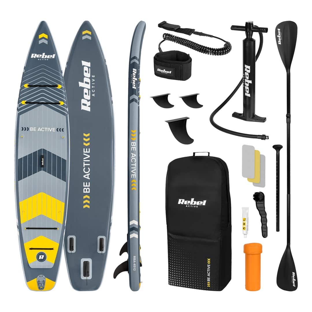 DESKA SUP REBEL ACTIVE PRO TOURING, 381X81X15 ZESTAW RBA-4512 - SZARA — zdjęcie 1 z 8