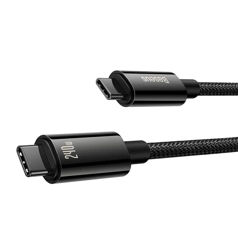 Kabel USB C - USB C 480Mb/s 240W 3m Baseus Tungsten Gold CAWJ040201 - czarny — zdjęcie 1 z 4