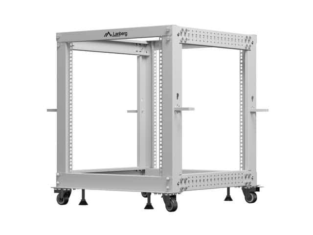 LANBERG OPEN RACK 19" 12U 600X600-1100 REGULOWANY SZARY — zdjęcie 1 z 7
