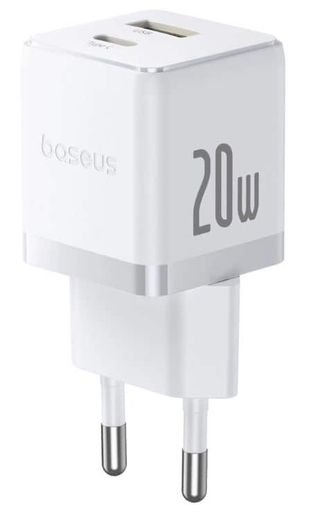 Ładowarka sieciowa Baseus Palm 20W USB-C USB-A - biała — zdjęcie 1 z 6