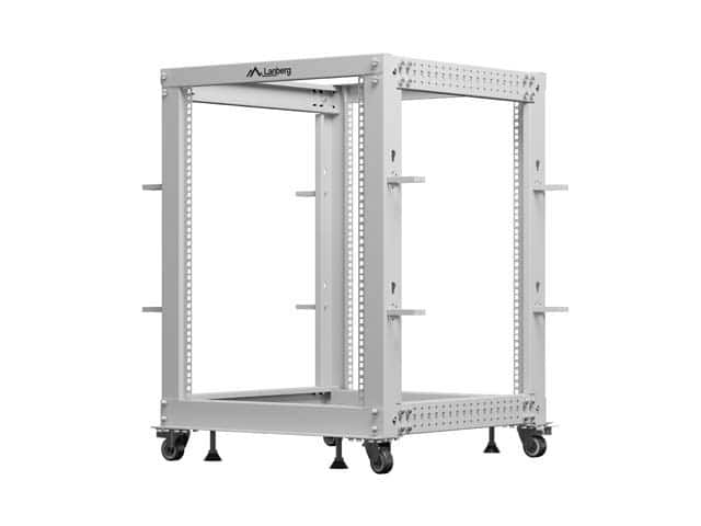 LANBERG OPEN RACK 19" 15U 600X600-1100 REGULOWANY SZARY — zdjęcie 1 z 7