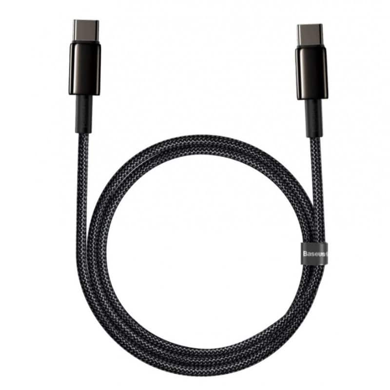 Kabel Baseus CATWJ-01 USB-C - USB-C PD QC 100W 5A 1m - czarny — zdjęcie 1 z 3