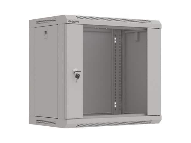 LANBERG SZAFA INSTALACYJNA RACK WISZĄCA 19" 9U 540X350 SZARA DRZWI PRZESZKLONE  (FLAT PACK) — zdjęcie 1 z 8