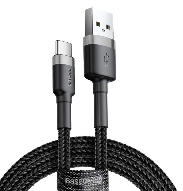 BASUES KABEL USB DO USB-C CAFULE 2A (SZARO-CZARNY) — zdjęcie 1 z 6