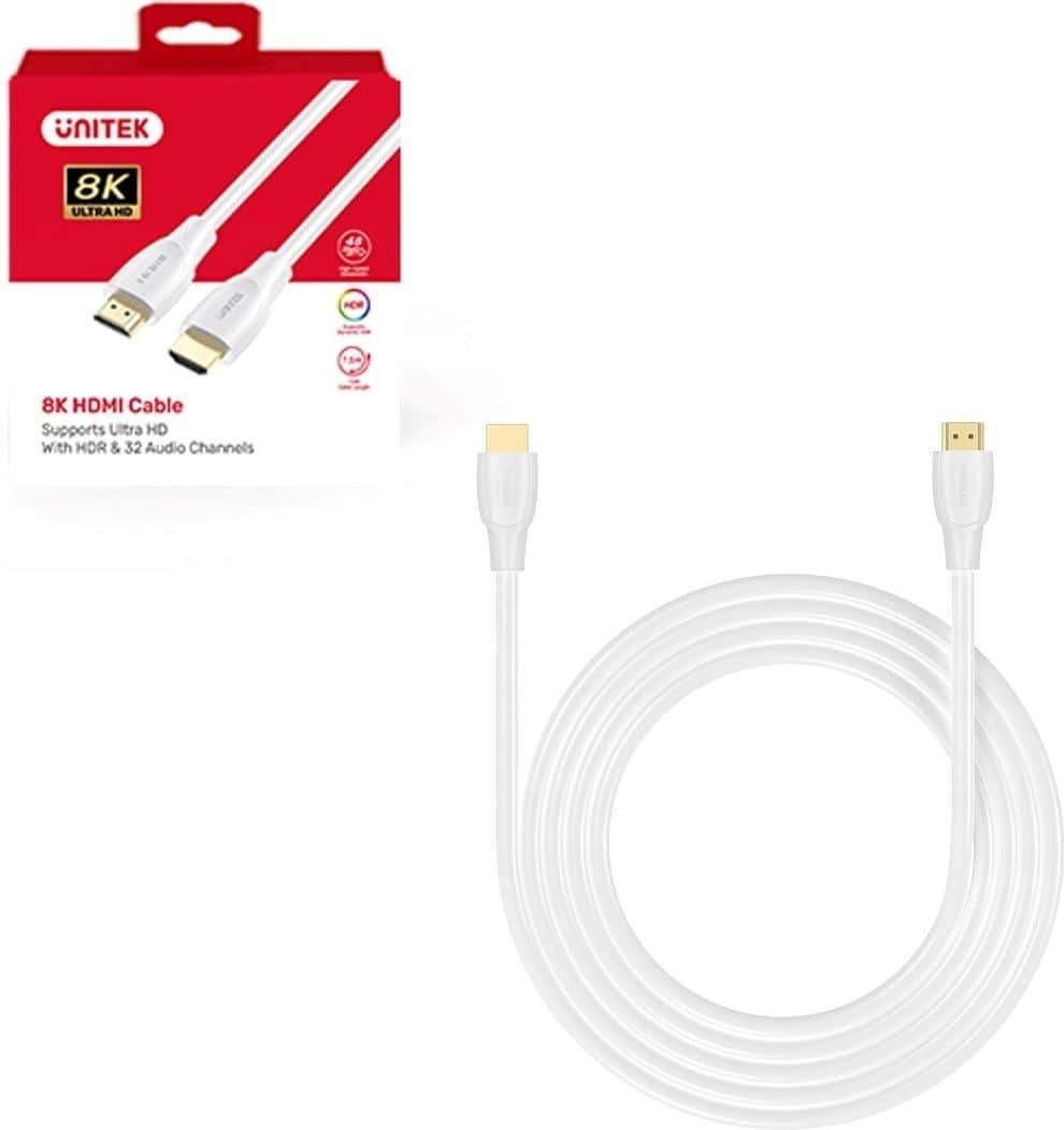 UNITEK KABEL HDMI 2.1 8K HDR BIAŁY 5M — zdjęcie 1 z 3
