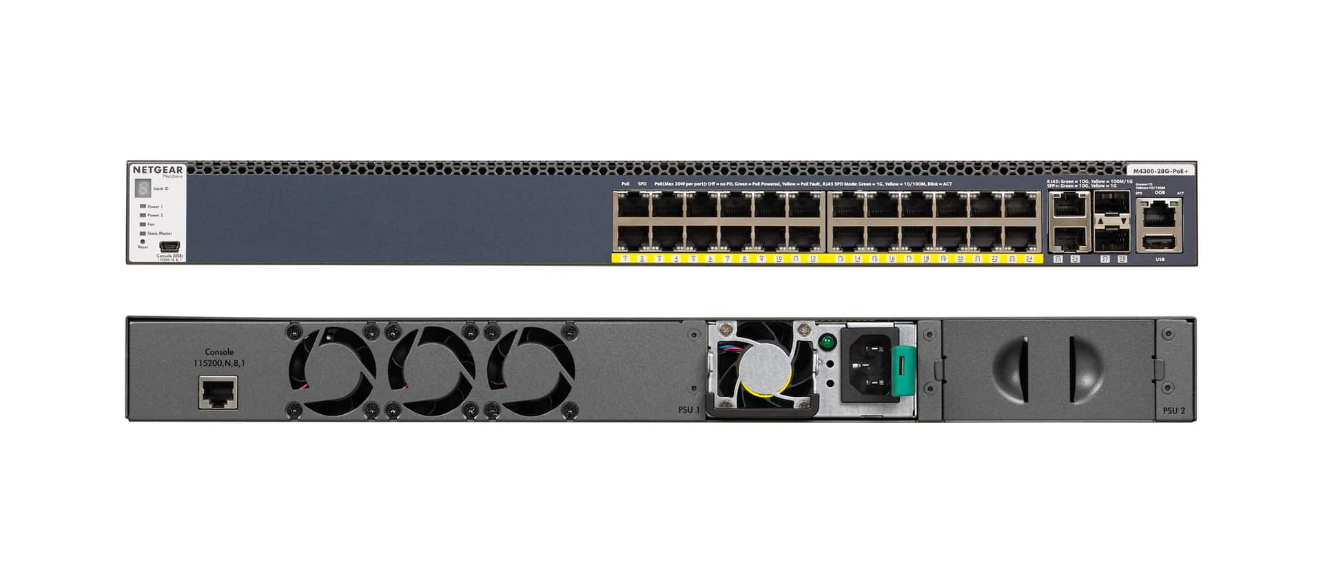 Switch Netgear GSM4328PB-100NES 28p PoE 630W (PoE+: 24p) Managed Gigabit