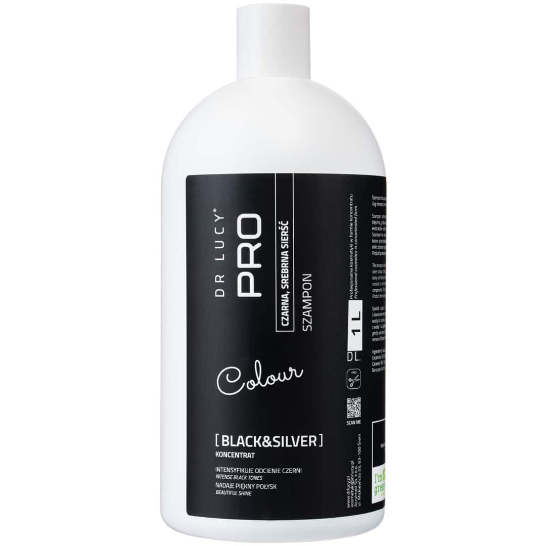 DR LUCY - PRO SILVER AND BLACK 1 L SZAMPON DLA PSÓW I KOTÓW O CZARNEJ, CIEMNIEJ I SREBRNEJ SIERŚCI