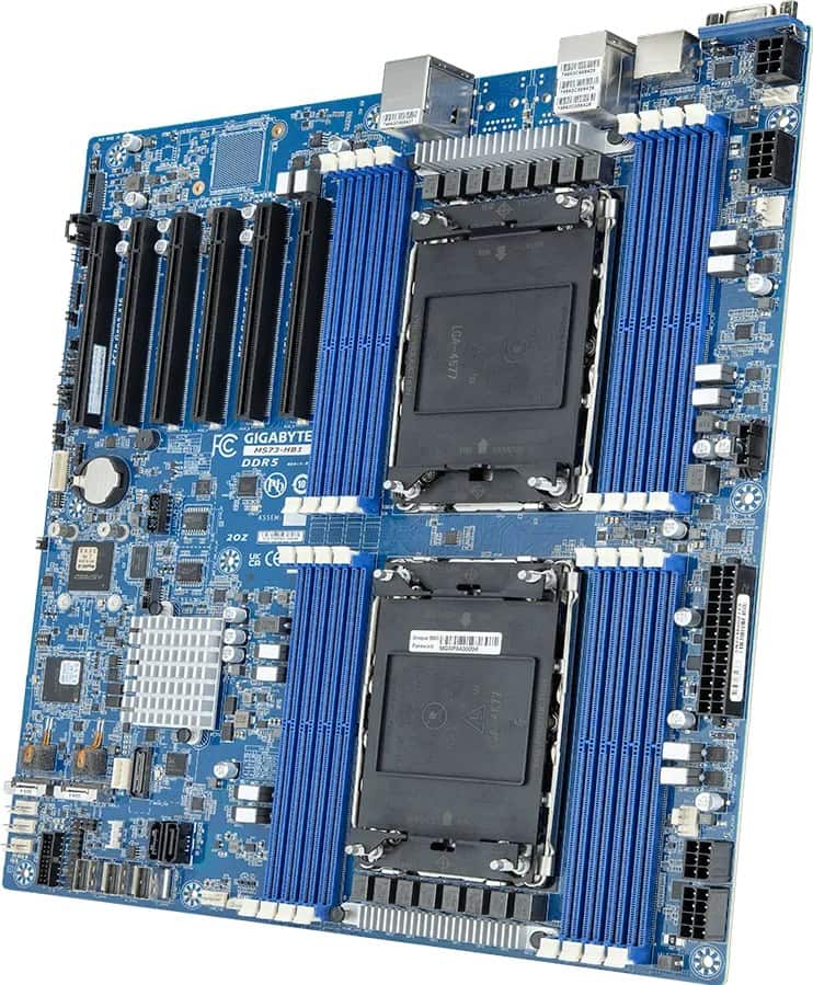 Płyta główna Gigabyte MS73-HB1 2x LGA4677 Intel Xeon Scalable 4/5gen C741 (16x DIMM, 3x SlimSAS (12x SATA), 2xM.2, 2x1Gbe, IPMI, E-ATX) — zdjęcie 1 z 3