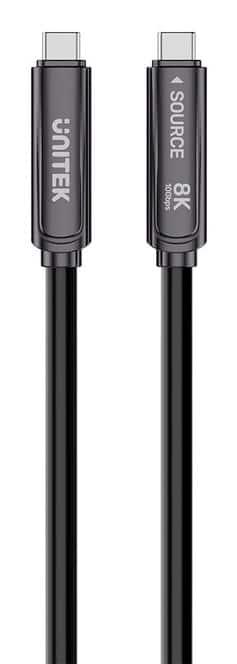UNITEK KABEL OPTYCZNY USB-C PD60W 8K30HZ 10M BLACK — zdjęcie 1 z 8