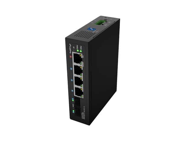 LANBERG SWITCH LIGHT INDUSTRIAL POE 1XBT 3XAT 2XSFP DIN NIEZARZĄDZALNY GIGABIT ETHERNET — zdjęcie 1 z 8