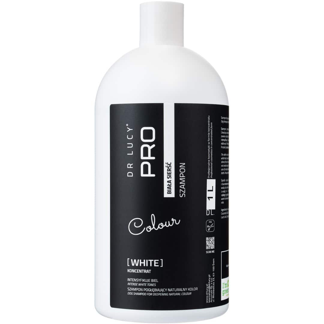 DR LUCY - PRO WHITE 1 L - SZAMPON DLA PSÓW I KOTÓW O BIAŁEJ I JASNEJ SIERŚCI