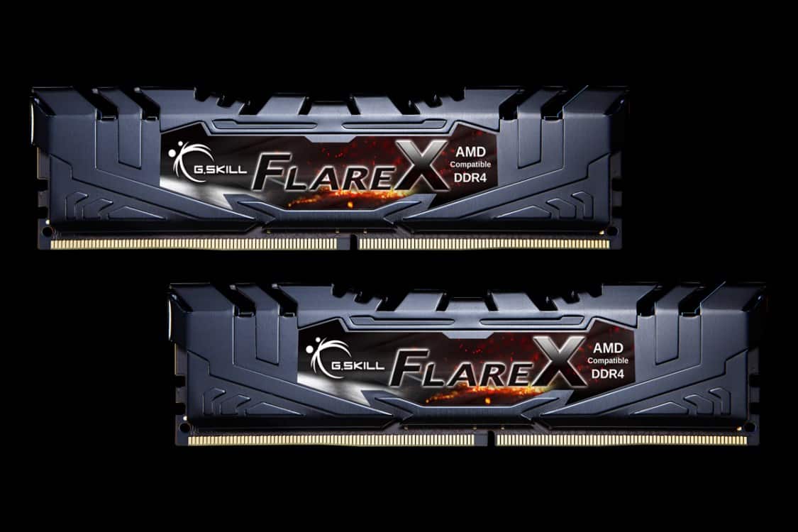 Zestaw pamięci G.SKILL FlareX F4-3200C16D-16GFX (DDR4 DIMM; 2 x 8 GB; 3200 MHz; CL16) — zdjęcie 1 z 3