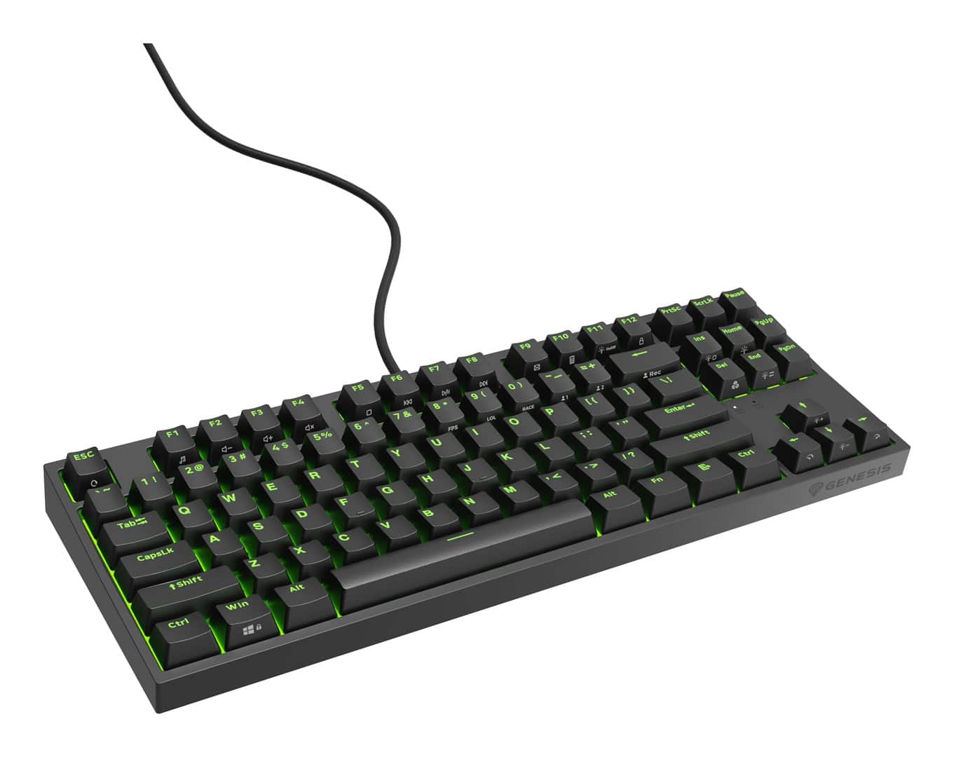 KLAWIATURA DLA GRACZY GENESIS THOR 404 TKL US PODŚWIETLENIE RGB MECHANICZNA CZARNA KAILH BOX BROWN — zdjęcie 1 z 8