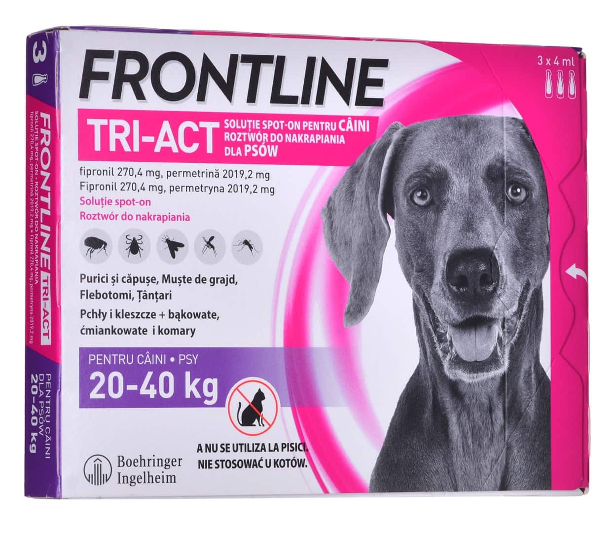 FRONTLINE Tri-act L 20-40 kg - Krople przeciw pasożytom dla psa - 3 x 4 ml — zdjęcie 1 z 8