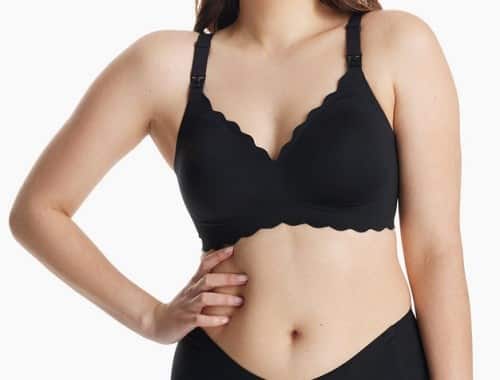 MOMCOZY YN46 bezszwowy biustonosz do karmienia Floral Support czarny S — zdjęcie 1 z 3