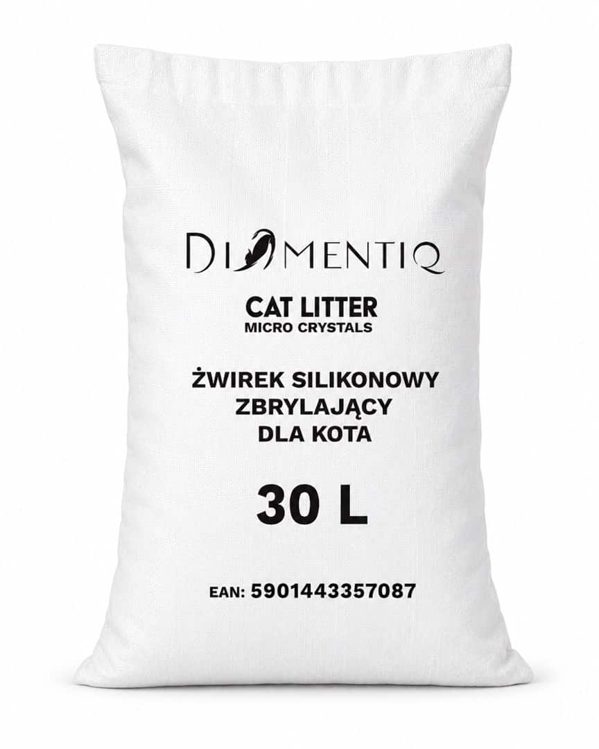 DIAMENTIQ żwirek micro crystals silikonowy, zbrylający dla kota 30l — zdjęcie 1 z 2