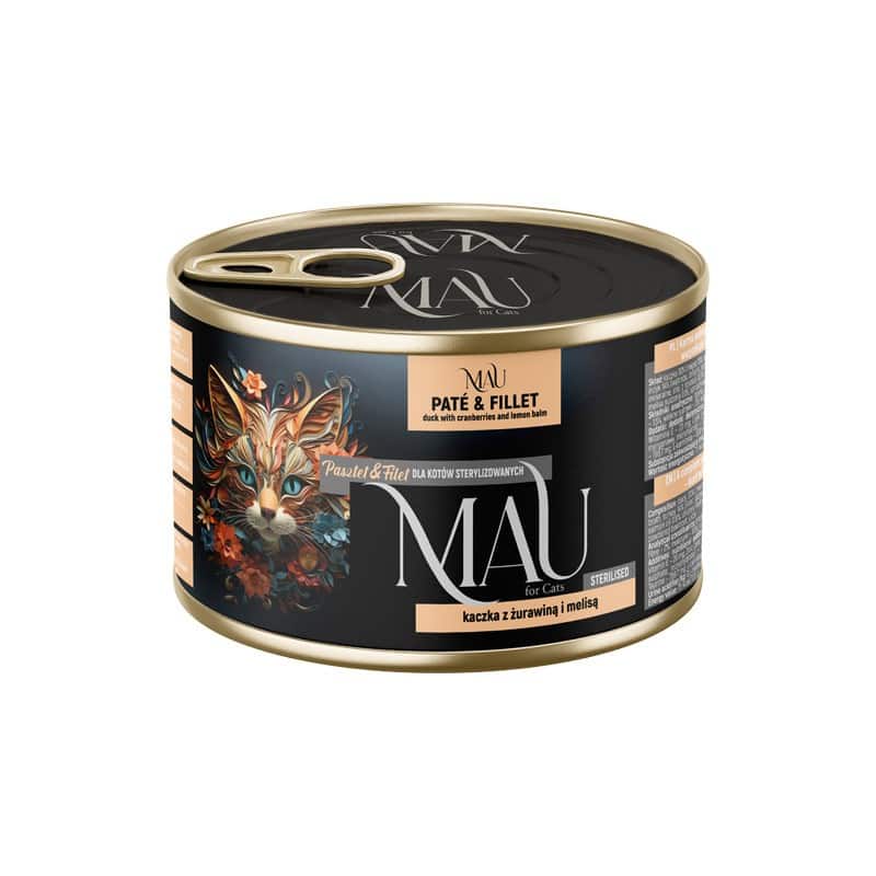 MAU P&F kaczka z żurawiną i melisą -kar.dla kota steryliz. 185g