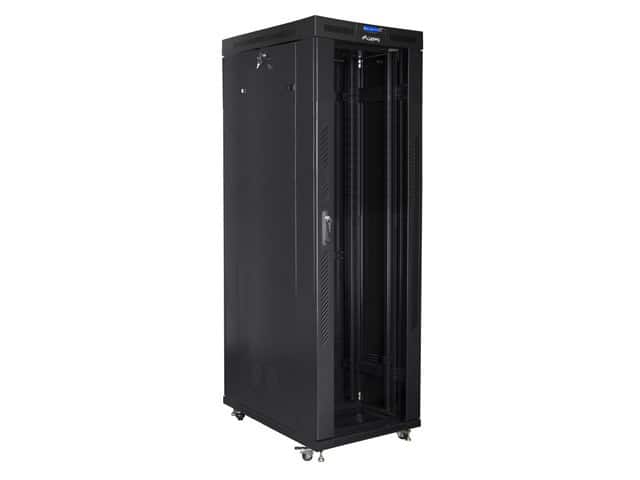 LANBERG SZAFA STOJĄCA RACK 19" 42U 800X1000 DRZWI SZKLANE LCD CZARNA FF01-8042-12BL (FLAT PACK) — zdjęcie 1 z 5