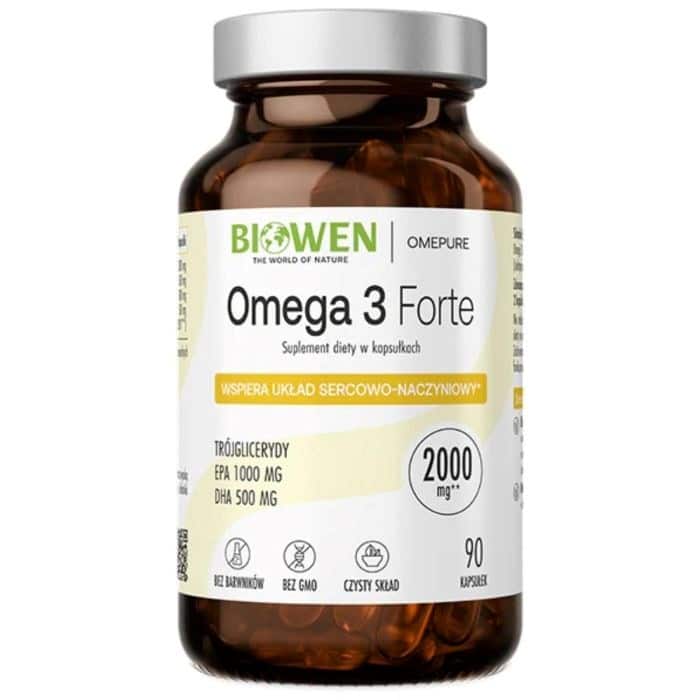BIOWEN Omega 3 Forte 1000 mg EPA, 500 mg DHA - 90 kapsułek — zdjęcie 1 z 2