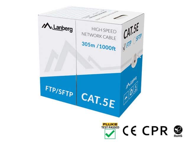 Kabel sieciowy Lanberg LCF5-11CU-0305-S (FTP; 305m; kat. 5e; kolor szary) — zdjęcie 1 z 2