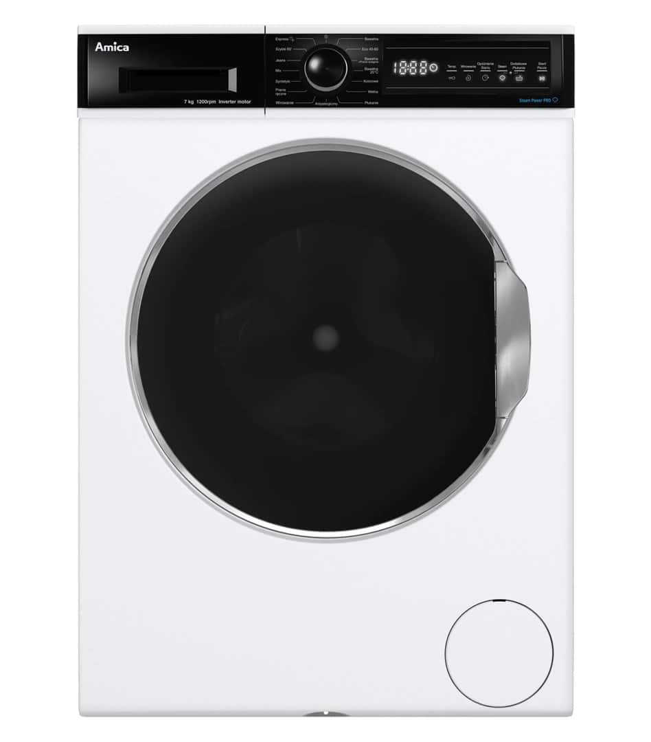 Pralka Slim AMICA WA3S712ALiSHB 7 kg 1200 obr/min | Steam PowerPro | LogicDrive | 15 programów