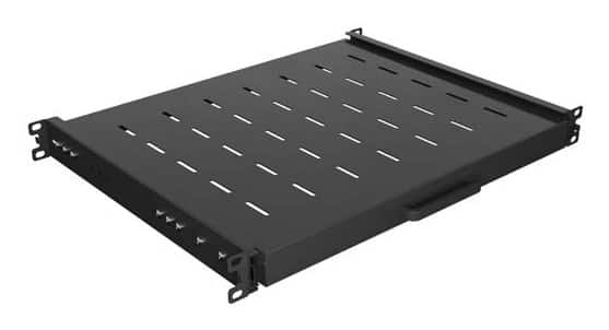 LANBERG WYSUWANA PÓŁKA DO SZAF RACK 19" 350MM CZARNA (1U/445X350MM UDŹWIG DO 35KG, MONTAŻ 4PUNKTOWY) — zdjęcie 1 z 8
