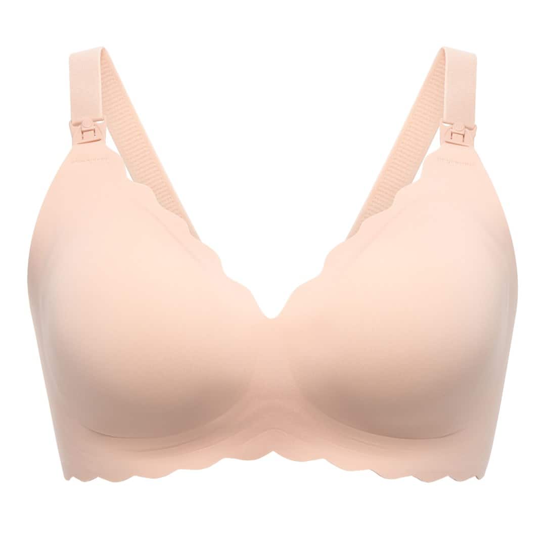 MOMCOZY YN46 bezszwowy biustonosz do karmienia Floral Support cielisty S — zdjęcie 1 z 4