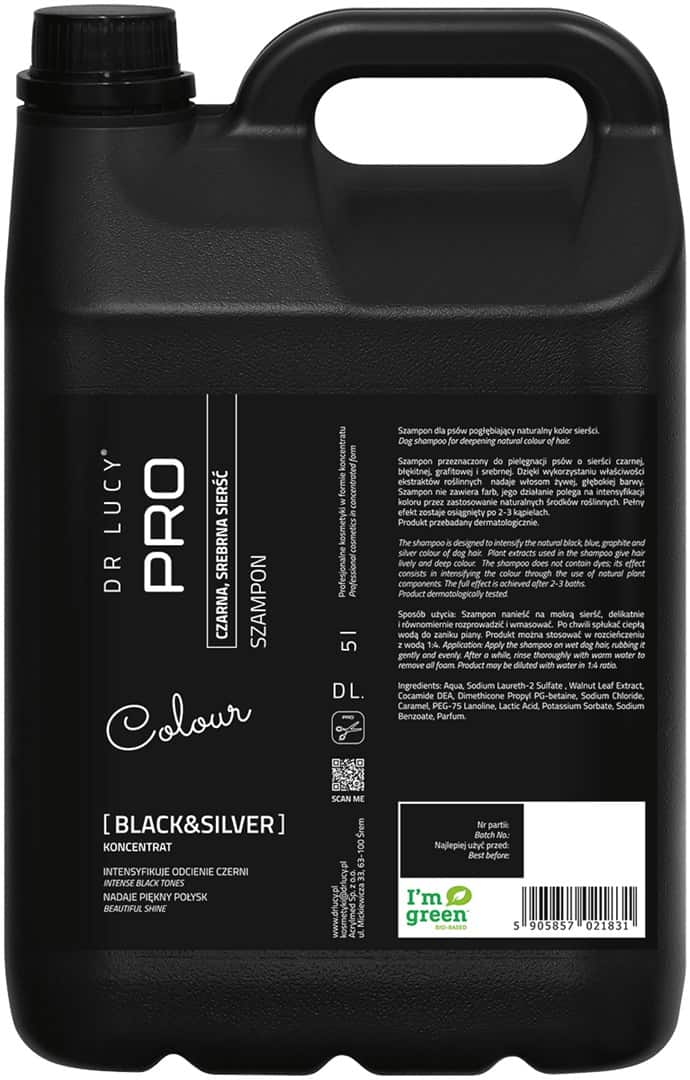 DR LUCY - PRO SILVER AND BLACK 5 L SZAMPON DLA PSÓW I KOTÓW O CZARNEJ, CIEMNIEJ I SREBRNEJ SIERŚCI