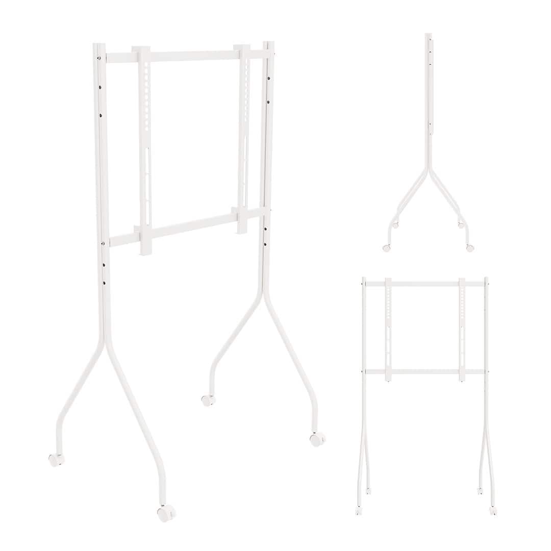 MACLEAN STAND POD TV STAND / WÓZEK DO TV MACLEAN, NA KÓŁKACH, 37-80", MAX. OBCIĄŻENIE 50KG, MAX. VESA 600X400, BIAŁY, MC-180 — zdjęcie 1 z 8