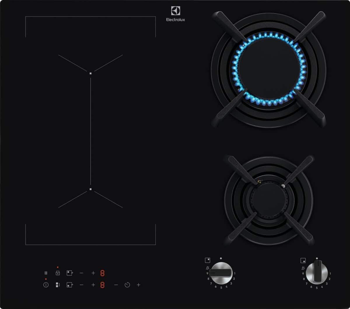 Płyta indukcyjno-gazowa ELECTROLUX KDI641723K 60 cm | 2 pola indukcyjne + 2 palniki | PowerBoost | zapłon elektryczny | czarny (OUTLET) — zdjęcie 1 z 8
