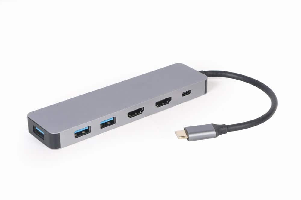 GEMBIRD MULTI ADAPTER USB TYP-C 3W1 SREBRNY HUB USB, HDMI, PD (100W) — zdjęcie 1 z 4