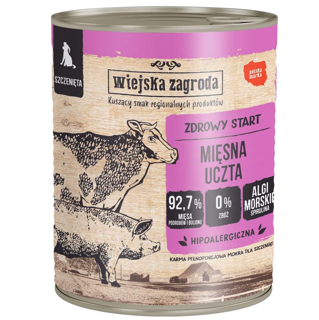Wiejska Zagroda Karma mokra dla psa Mięsna uczta (szczeniak) II 800g