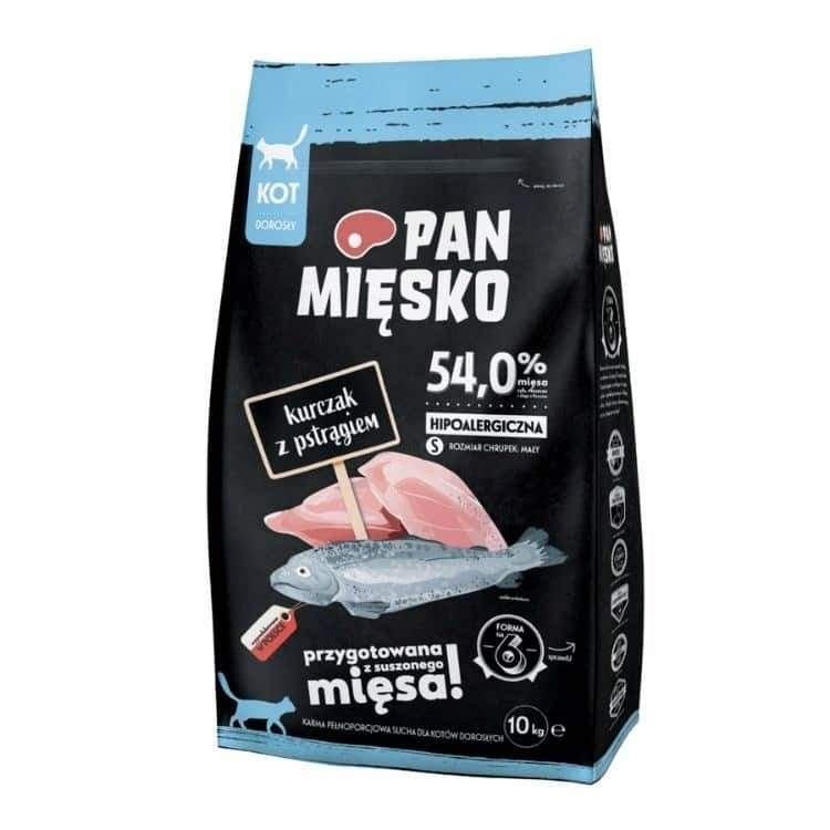Pan Mięsko Karma sucha dla kota Kurczak z pstrągiem (dorosły) chrupki S 10kg
