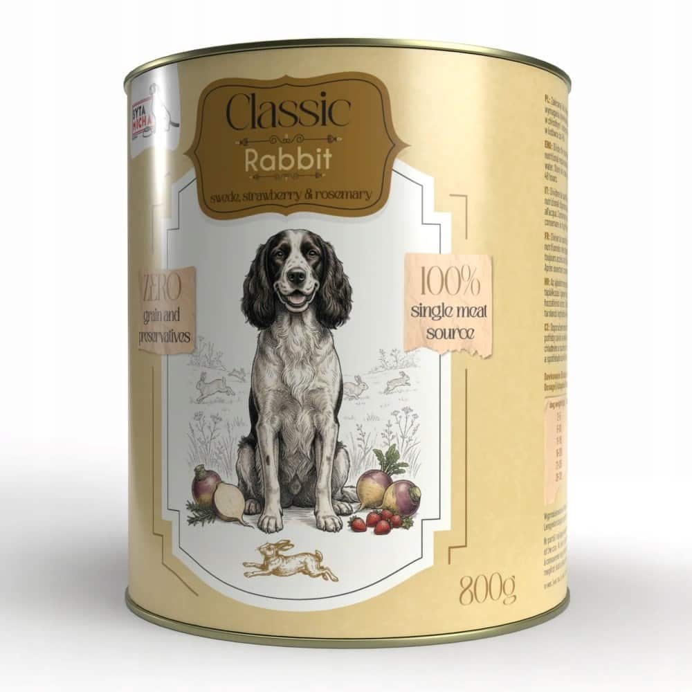 Syta Micha classic mokra karma dla psa monoproteinowa królik z brukwią - puszka 800g