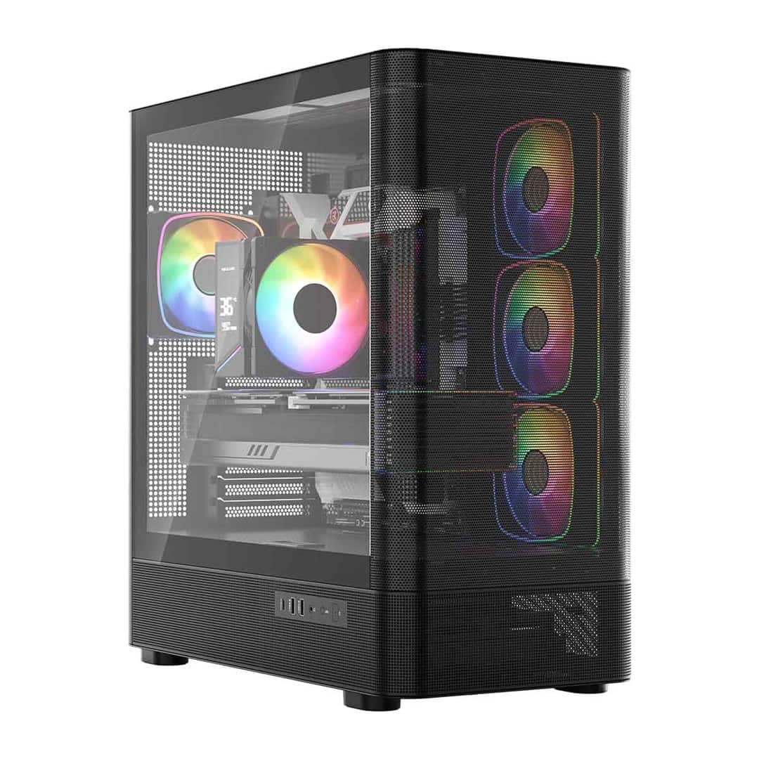 MODECOM OBUDOWA VOLCANO AQ 300 ARGB MIDI CZARNA — zdjęcie 1 z 8