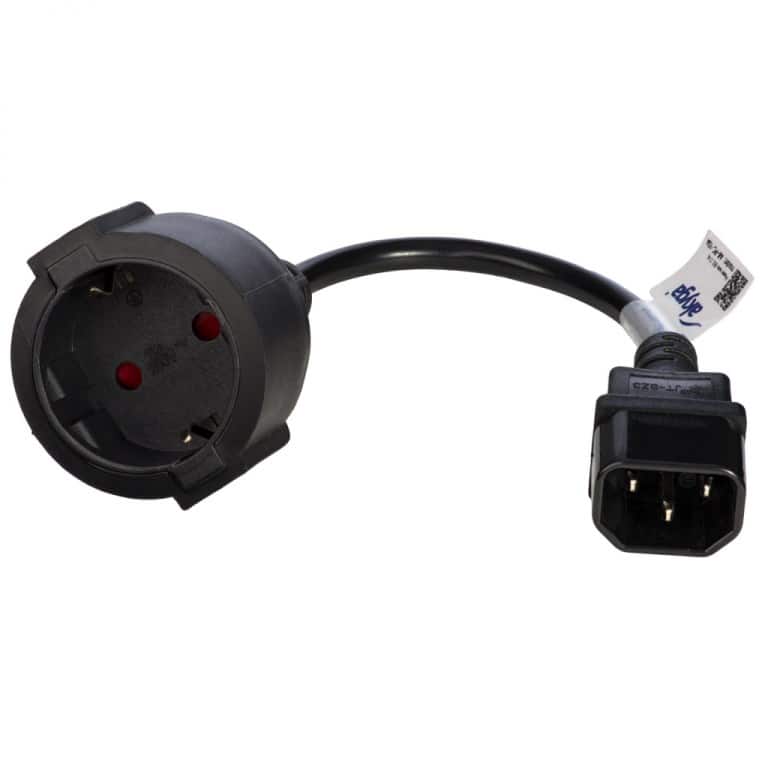 Kabel Akyga AK-PC-10A (C14 / IEC C14 / IEC 320 C14 M - Schuko F; 0,15m; kolor czarny) — zdjęcie 1 z 3
