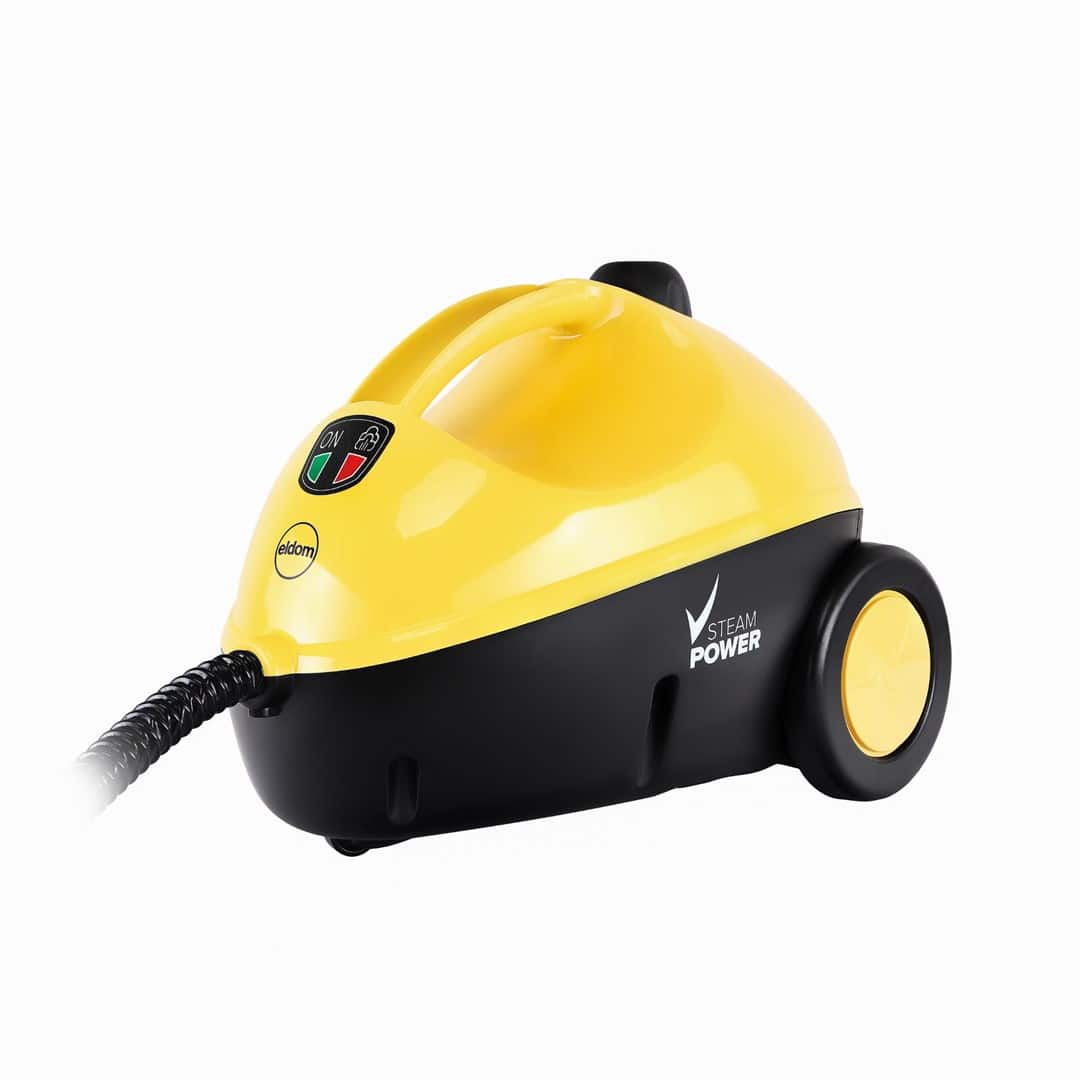 ELDOM MYJKA PAROWA CM2000 VAPURO 1500W 1,2 L POJ. 15 ELEMENTÓW: WĄŻ KARBOWANY, 2-CZĘŚCIOWA RURA, SZCZOTKA PODŁOGOWA, MYJKA DO — zdjęcie 1 z 8