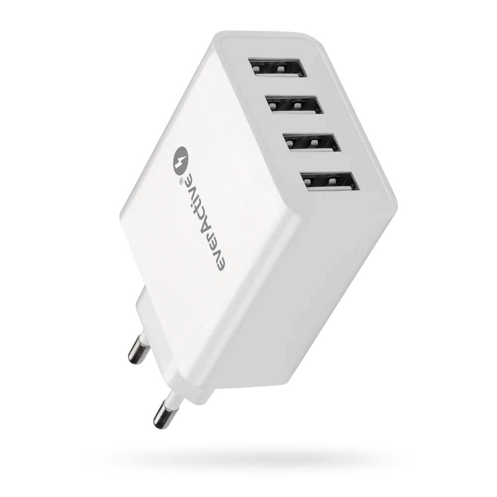 EVERACTIVE ŁADOWARKA SIECIOWA 4XUSB 5A - BIAŁA SC-400 — zdjęcie 1 z 5