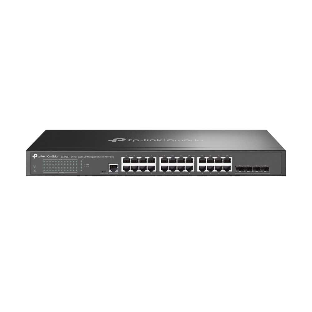 SWITCH TP-Link zarządzalny L2 JetStream, SG3428, 24 porty 10/100/1000 Mb/s, 4 sloty SFP