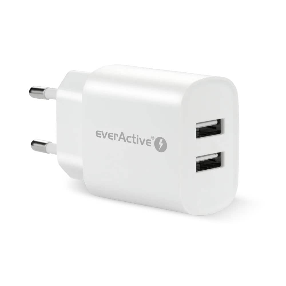 EVERACTIVE ŁADOWARKA SIECIOWA 2XUSB 2,4A BIAŁA SC-220 — zdjęcie 1 z 7