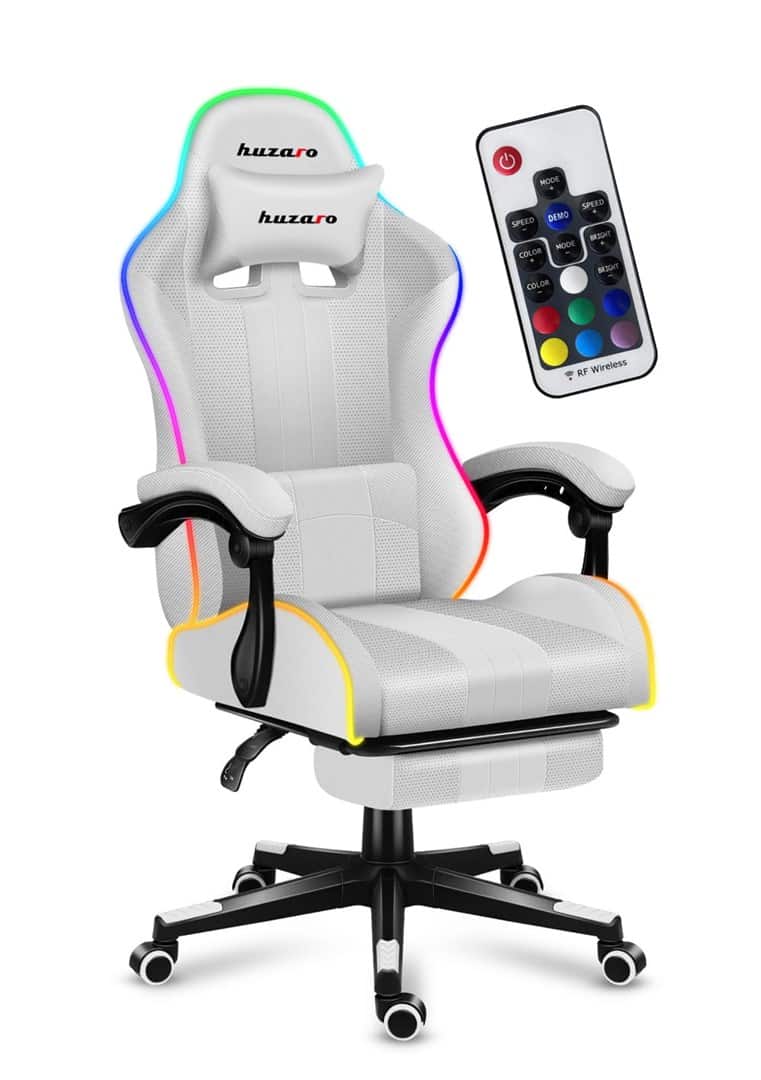 Fotel gamingowy Huzaro Force 4.7 RGB White (OUTLET) — zdjęcie 1 z 8