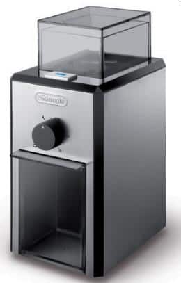 Młynek do kawy DeLonghi KG 89 (110W; żarnowy; kolor czarny) (OUTLET)