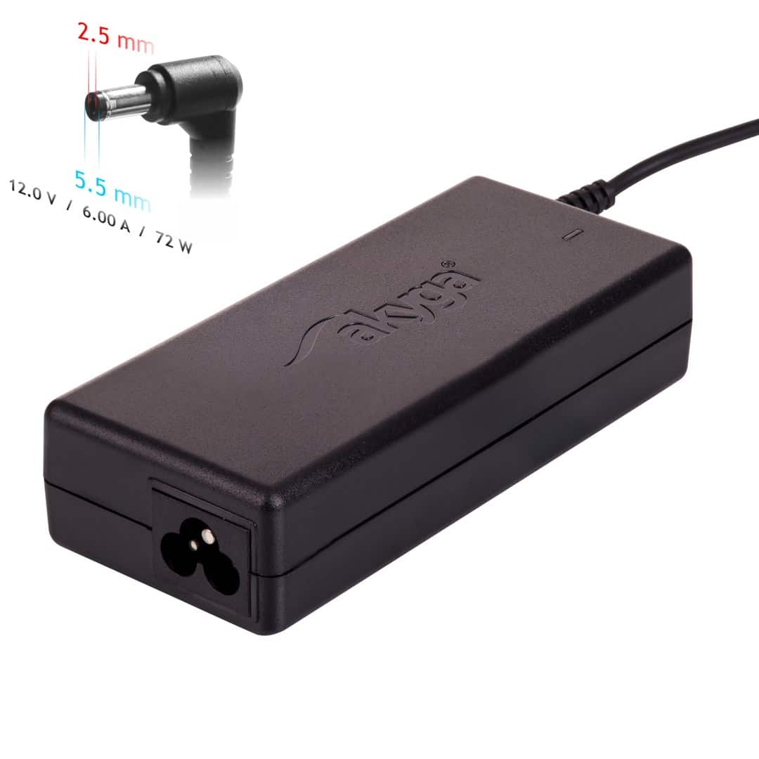 Zasilacz sieciowy Akyga AK-ND-28 do notebooka Acer (12 V; 6,0 A; 72W; 5.5 mm x 2.5 mm) — zdjęcie 1 z 6