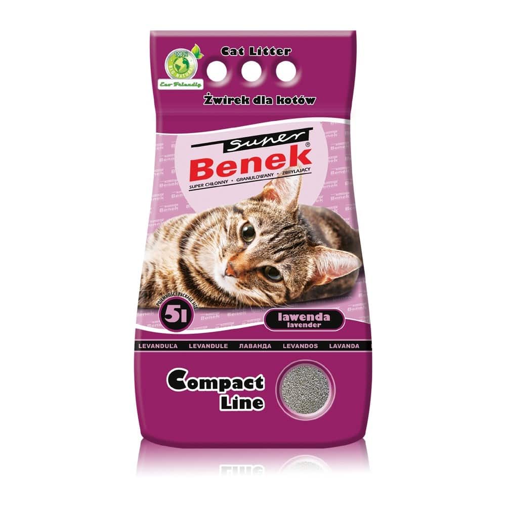 CERTECH Super Benek Compact Lawenda - żwirek dla kota zbrylający 5l (WYPRZEDAŻ)
