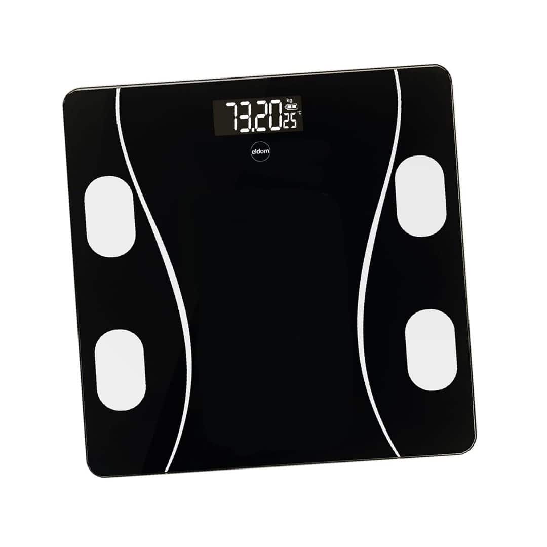 ELDOM INTELIGENTNA WAGA OSOBOWA TWO610 ILIIE DO 180 KG, WSKAŹNIK BMI ,BMR,LBM APLIKACJA KOMPATYBILNA Z SYSTEMAMI ANDROID ORAZ — zdjęcie 1 z 8